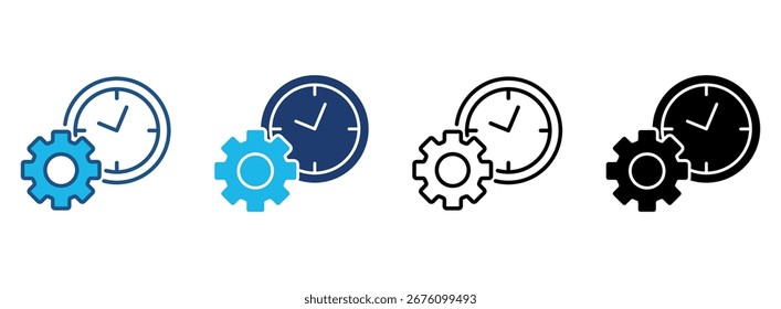 Conjunto de iconos de productividad con varios estilos. Ilustración vectorial
