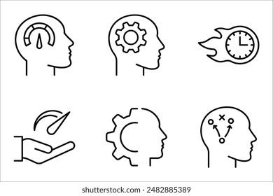 Conjunto de iconos de productividad. gestión de proyectos, automatización y productividad. Ilustración vectorial sobre fondo blanco