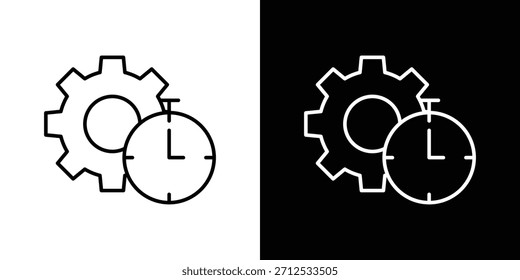 ícone Produtividade. Símbolo simples plano. Ilustração do pictograma do contorno de preto perfeito