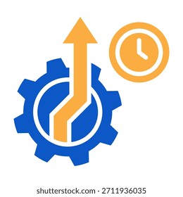 Produktivitätssymbol einfarbiges Design, Vektorgrafik