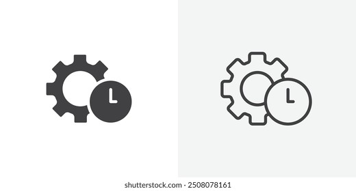 Productivity icon in solid and outlined style