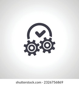productivity icon. Time management icon. gear with clock icon