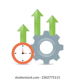 Productivity icon vector. gear, clock, and arrow icon. suitable for many purposes.