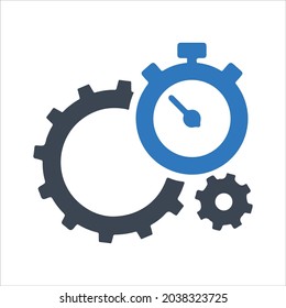 Icono de productividad. Vector y glifo