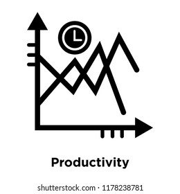 Productivity icon vector isolated on white background, logo concept of Productivity sign on transparent background, filled black symbol