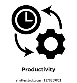 Productivity icon vector isolated on white background, logo concept of Productivity sign on transparent background, filled black symbol