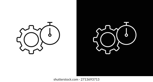 Esquema del logotipo del icono de productividad. Vectores de línea delgada