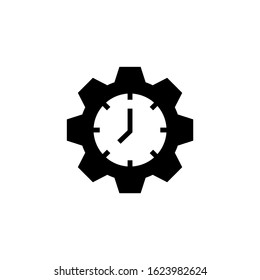 Productivity Icon vector, Production icon vector in black flat shape design  on white background