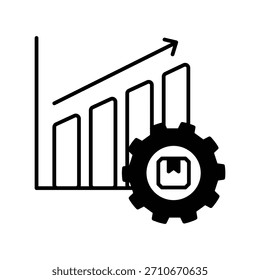 Ícone de produtividade com ilustração de estoque de vetor de fundo branco