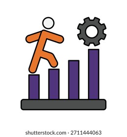 Icono de productividad con fondo blanco Vector Ilustración de stock
