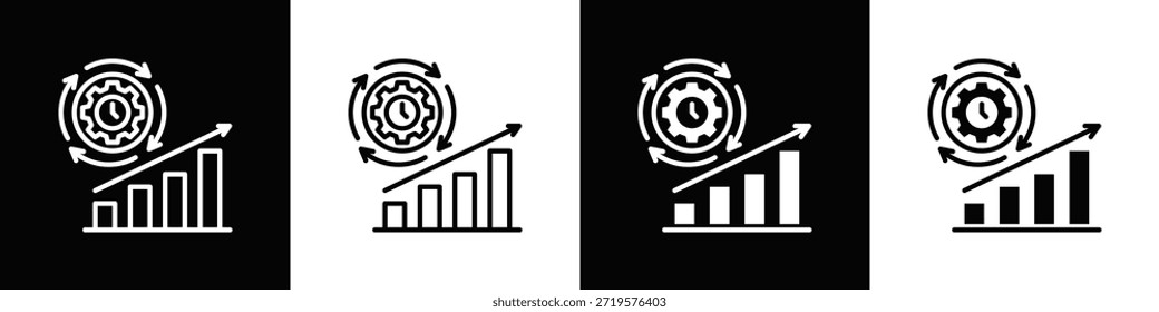 Icono de productividad Estilo de fondo blanco y negro