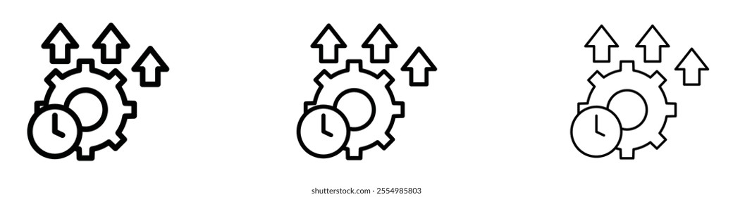Productivity icons in tree different stroke sizes