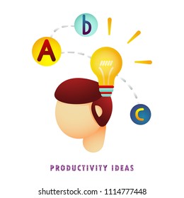 Productivity ideas. Vector illustration. Flat. Gradient.