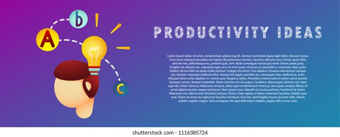 Productivity ideas. Vector illustration. Flat. Gradient.