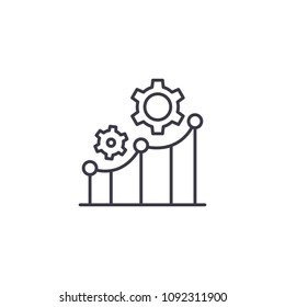 Productivity indicators linear icon concept. Productivity indicators line vector sign, symbol, illustration.