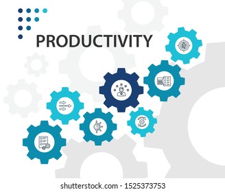 Productivity Infographics vector design. Timeline concept include skill, career choice, time management icons. Can be used for report, presentation, diagram, web design.