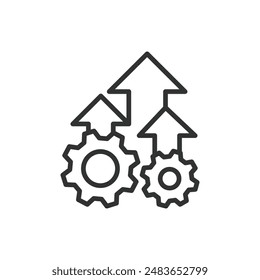 Productivity, in line design. Productivity, efficiency, time management, focus, task completion, goal setting, workflow on white background vector. Productivity editable stroke icon.