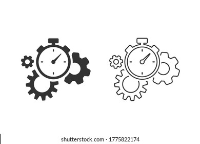 Icono de línea de productividad en blanco. Vector