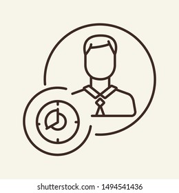 Productivity line icon. Time management, deadline, watch. Training concept. Vector illustration can be used for topics like education, career, internet learning