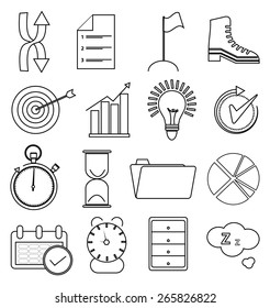 Productivity line icons set 