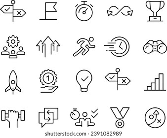 Productivity line Icons vector design