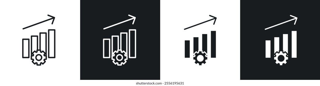 Productivity linear icon set for app, and web design.