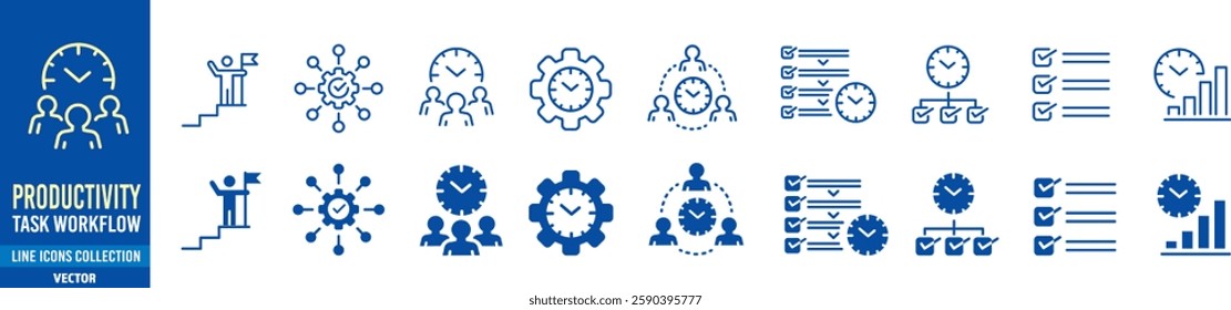 Productivity liner icon set collection vector. 
Productivity icon set collection vector. 