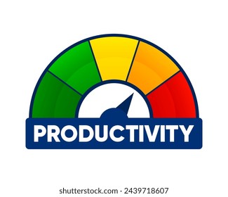Productivity measurement. Low and high level productivity. Business concept. Vector Illustration.