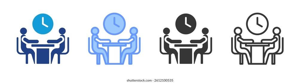 Productivity Meeting icon set multiple style collection
