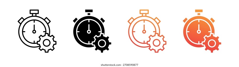 Productivity Multiple Style Icon Set Vector