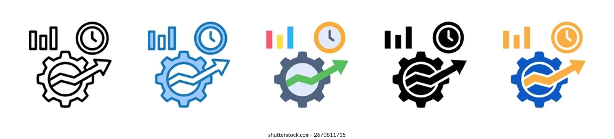 Productivity multiple style icons set design vector illustration.