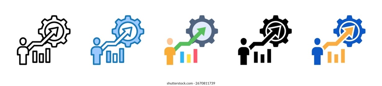 Productivity multiple style icons set design vector illustration.
