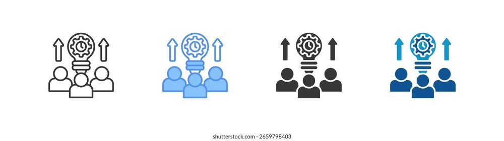 Coleção de conjuntos de Ícones Multistyle de Produtividade