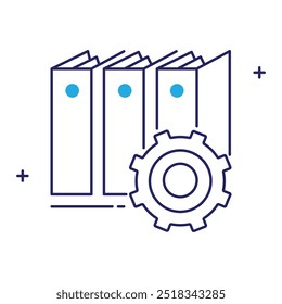 Produtividade e design de ícone de vetor de automação de escritório, escritório inteligente, fluxos de trabalho automatizados, tecnologia empresarial, software de escritório