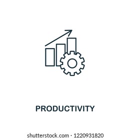 Productivity outline icon. Premium style design from project management icons collection. Simple element productivity icon. Ready to use in web design, apps, software and printing.