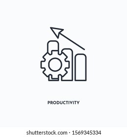 Productivity outline icon. Simple linear element illustration. Isolated line Productivity icon on white background. Thin stroke sign can be used for web, mobile and UI.