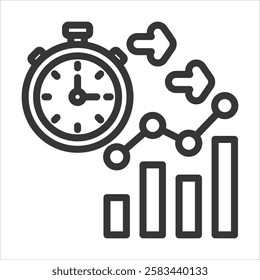 Productivity Outline Icon Vector Illustration