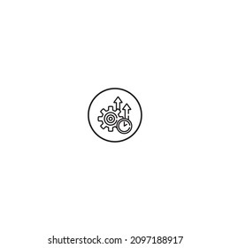 productivity outline style icon in circle