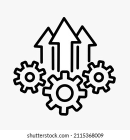 Productivity Performance Icon Vector Arrow Gear Stock Vector (Royalty ...