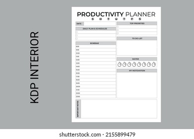 productivity planner kdp interior. newborn printable tracker, planner, notebook, mood diary