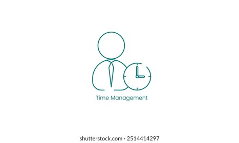 Planificador de productividad: Icono de Vector de gestión de tiempo y programación