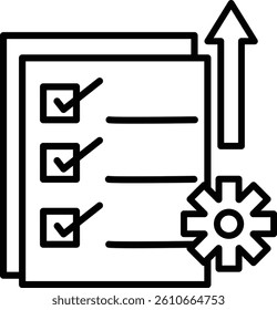 Productivity Planner Vector Line Icon Design