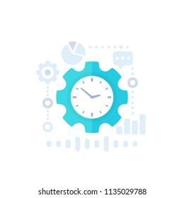 productivity, productive capacity and performance analytics vector icon