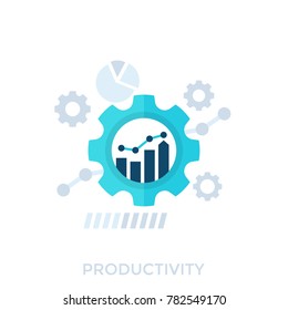 productivity, productive capacity, performance analytics vector illustration