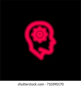 Productivity red glowing neon ui ux icon. Glowing sign logo vector