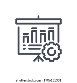 Productivity report line icon. Business Process Analytics vector outline sign.