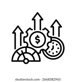Ilustración vectorial de línea de icono de puntuación de productividad
