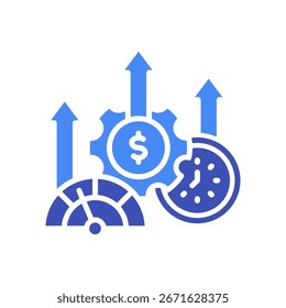 Icono de puntuación de productividad Ilustración vectorial mixta