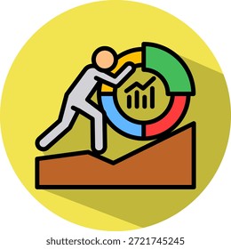 Ilustração de vetor isométrico de ícone de luta contra produtividade