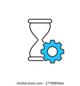 Productividad, Icono De Gestión Del Tiempo En Blanco